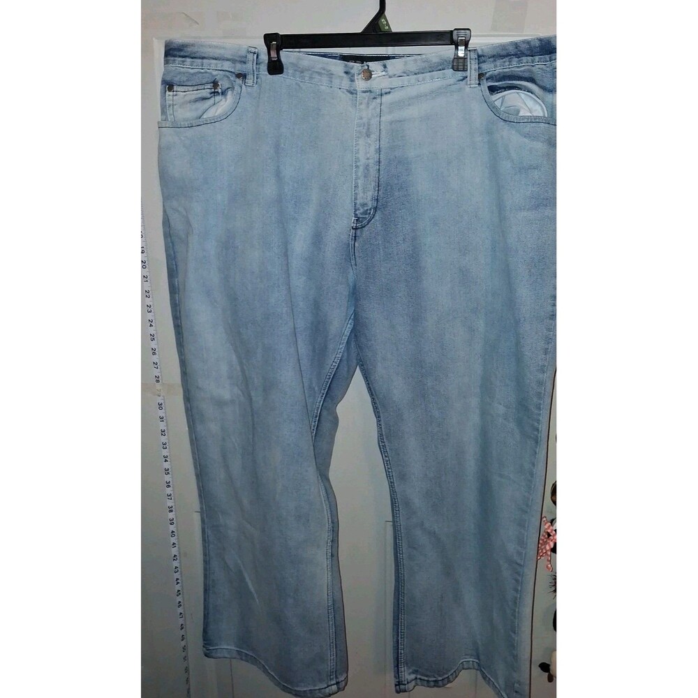 Trust Jeans Men's Blue Denim Jeans Size 48x30 Straight Leg Cotton Blend
